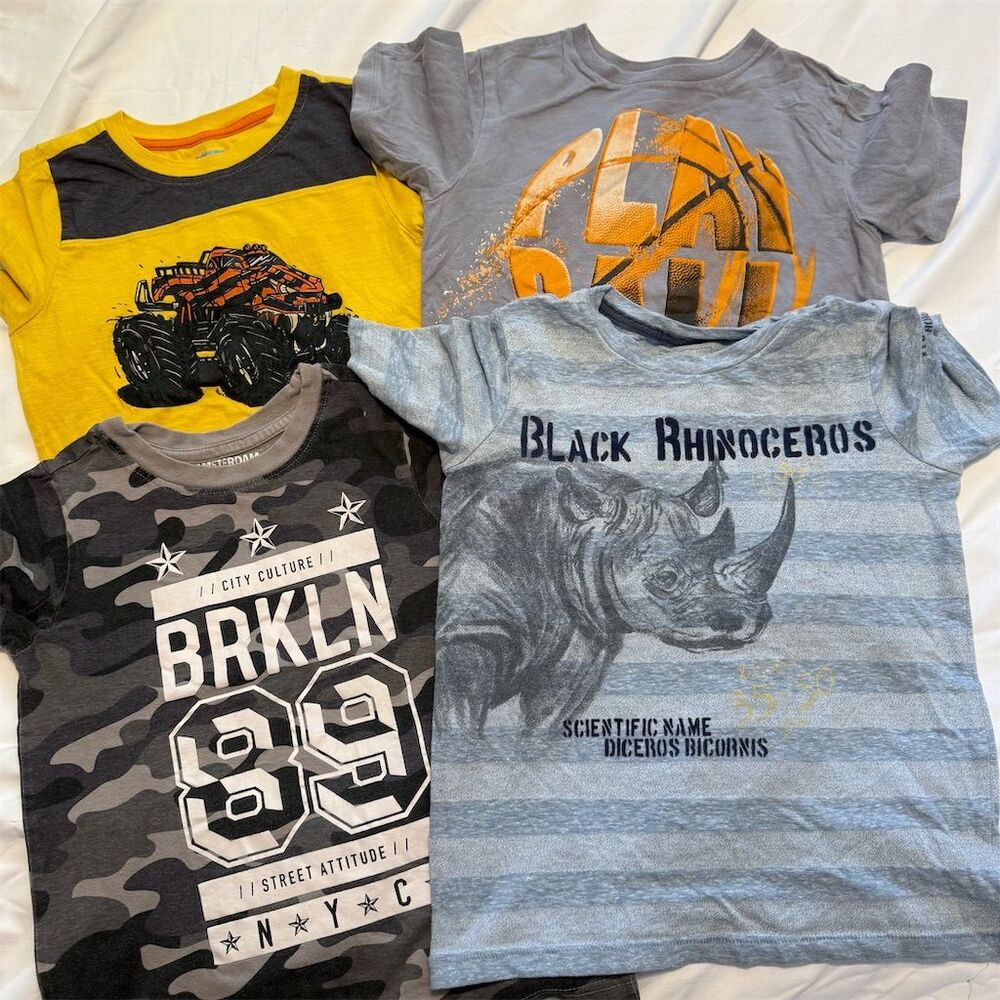 Boys Graphic T-Shirt Bundle Size 6 Childrens Place Sonoma Lightning Bug 4 Pack